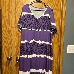 Purple Leopard Print Dress
